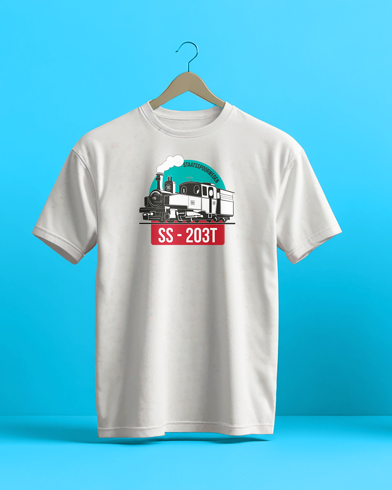 Kaos Lokomotif Uap SS 203T - Gambar 1