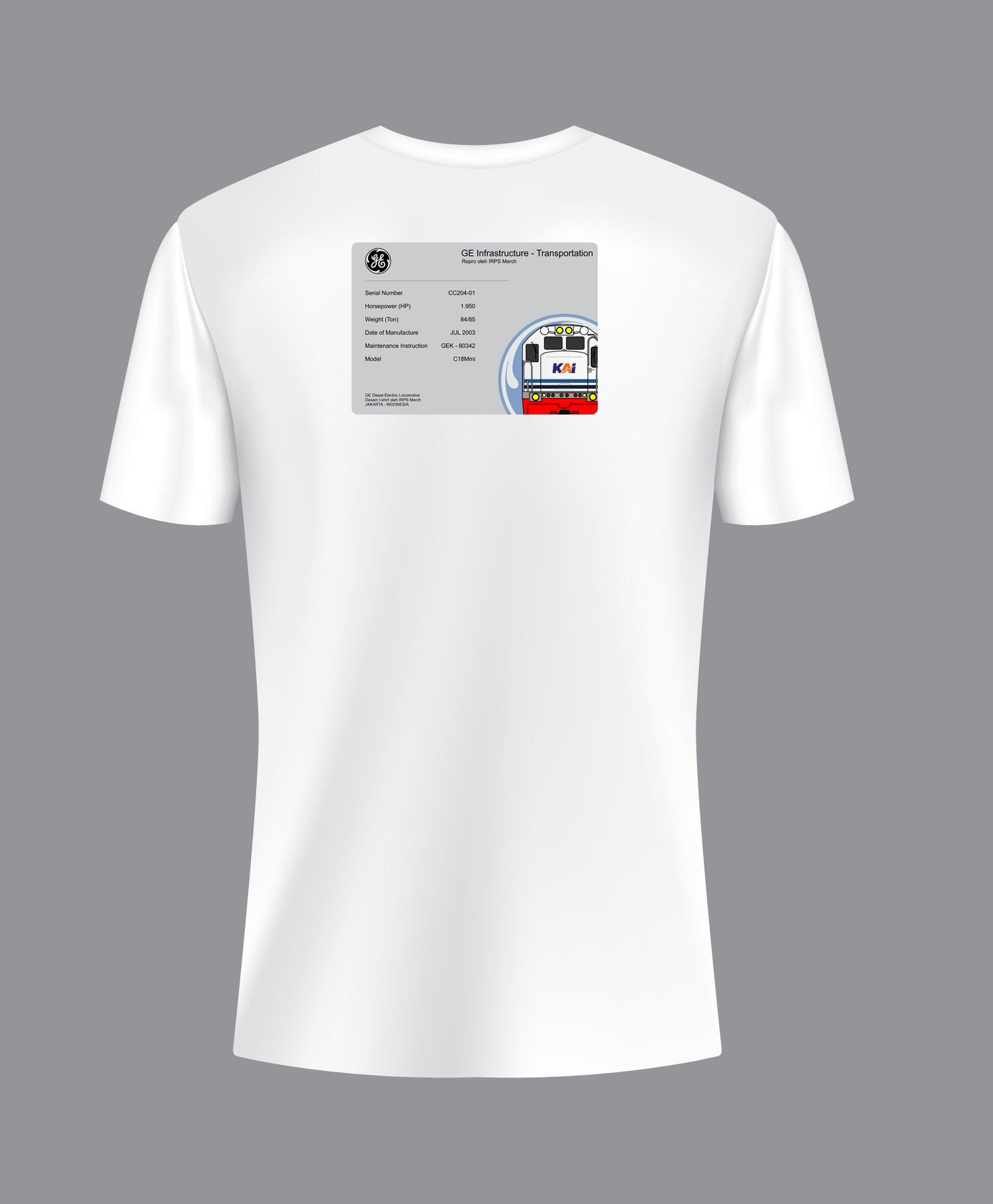 Kaos Lokomotif CC2040301 (CC204 WnB) - Gambar 2